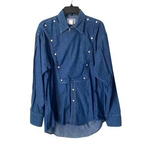 Vintage Rockmount Ranch Wear Denim Calvary Studded WesternShirt size Medium